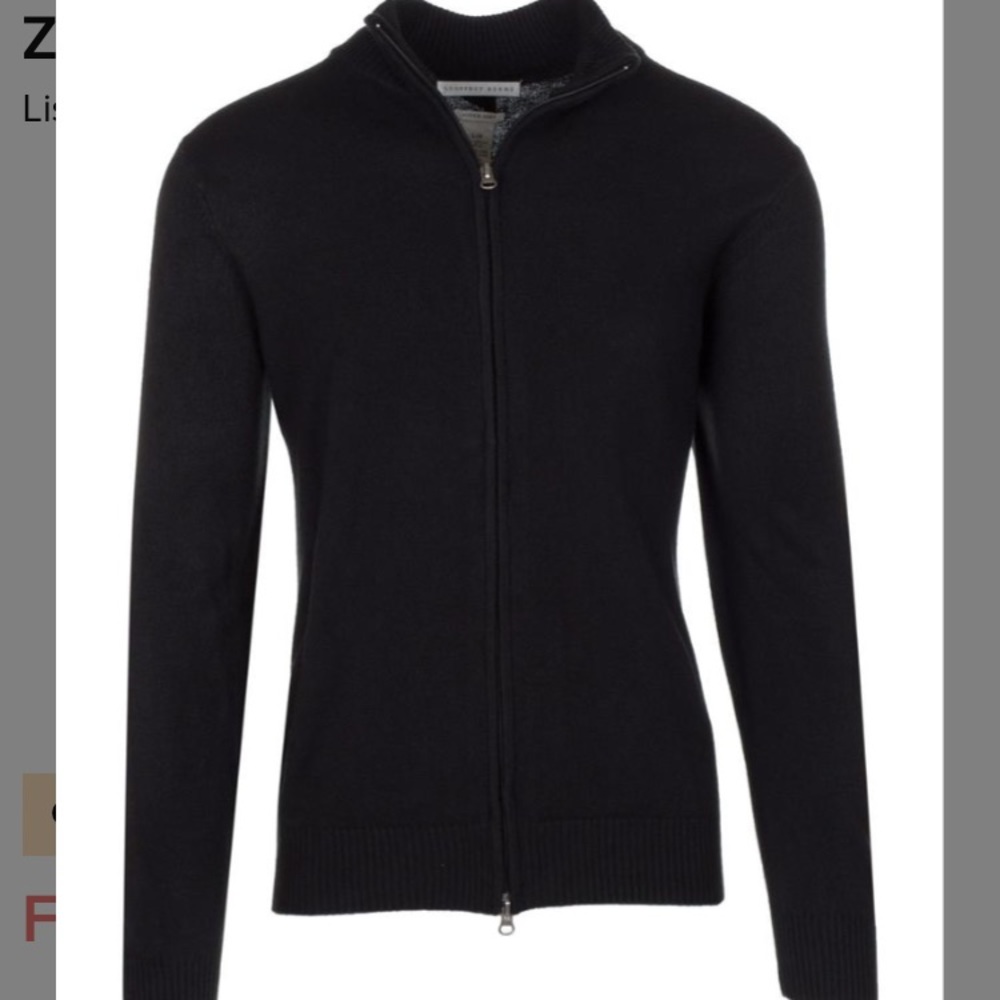 Geoffrey Beene Black Zip-up Cardigan